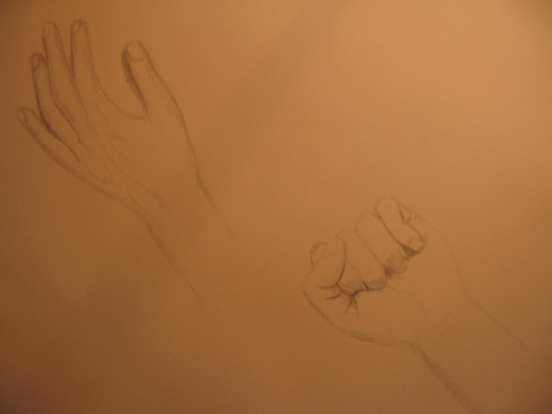 Wallpapers Art - Pencil Hands, feet, skeletons 