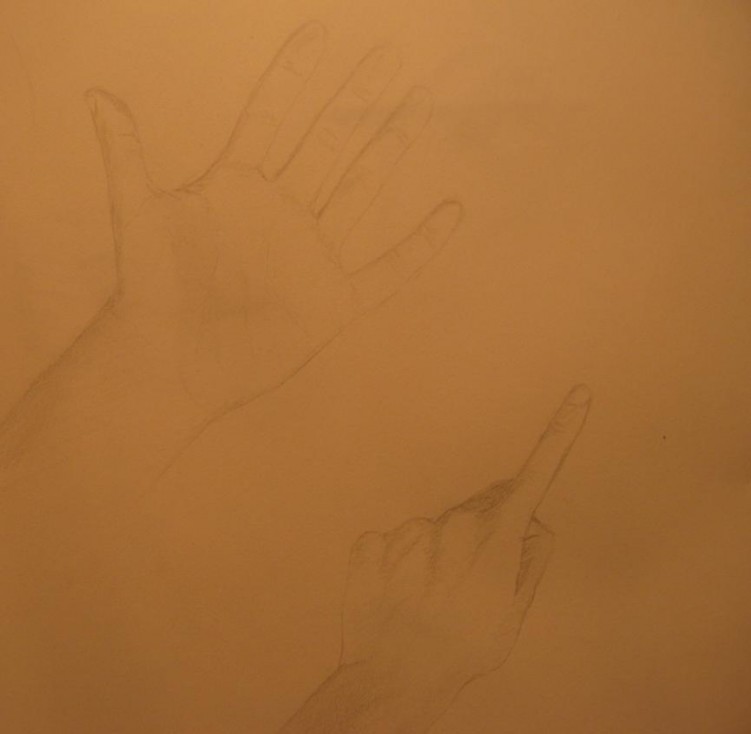 Wallpapers Art - Pencil Hands, feet, skeletons Wallpaper N118345