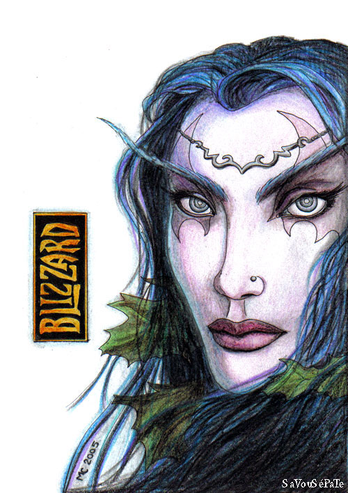 Fonds d'cran Art - Crayon Jeux Vido Elfe de la nuit - World of Warcraft