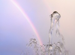 Wallpapers Nature fontaine accompagne d'un arc-en-ciel