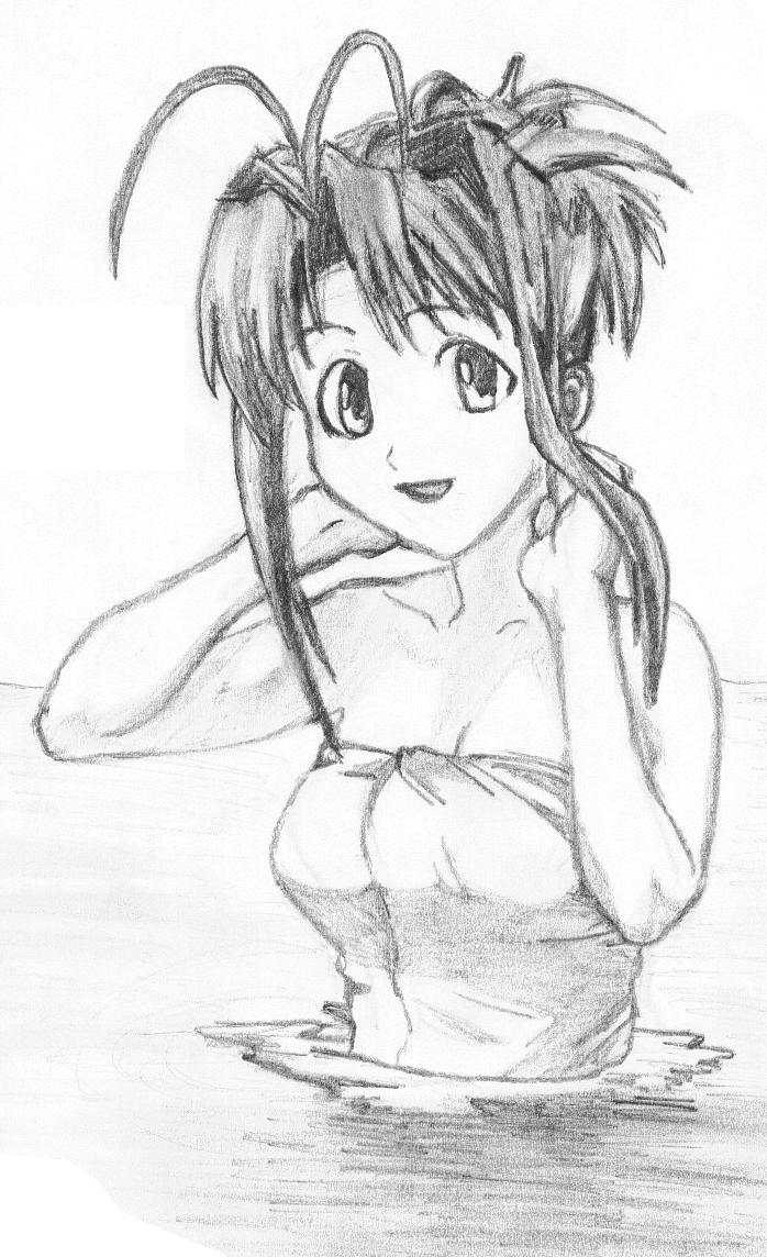 Fonds d'cran Art - Crayon Manga - Love Hina Narusegawa