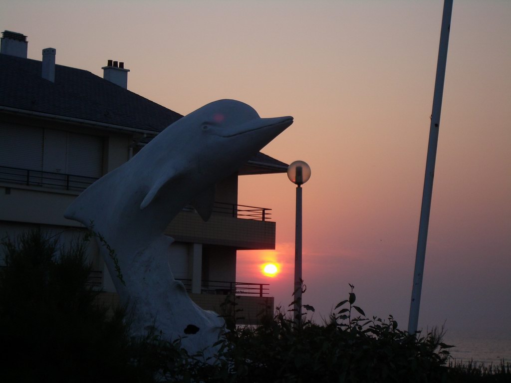 Fonds d'cran Nature Couchers et levers de Soleil Couch de Soleil sous le dauphin de Wissant