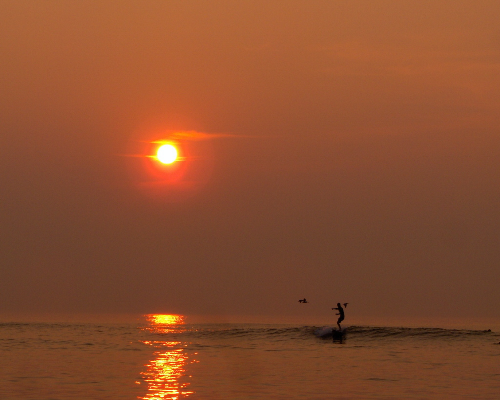 Fonds d'cran Nature Couchers et levers de Soleil Surfeur au lever du soleil  VA Beach