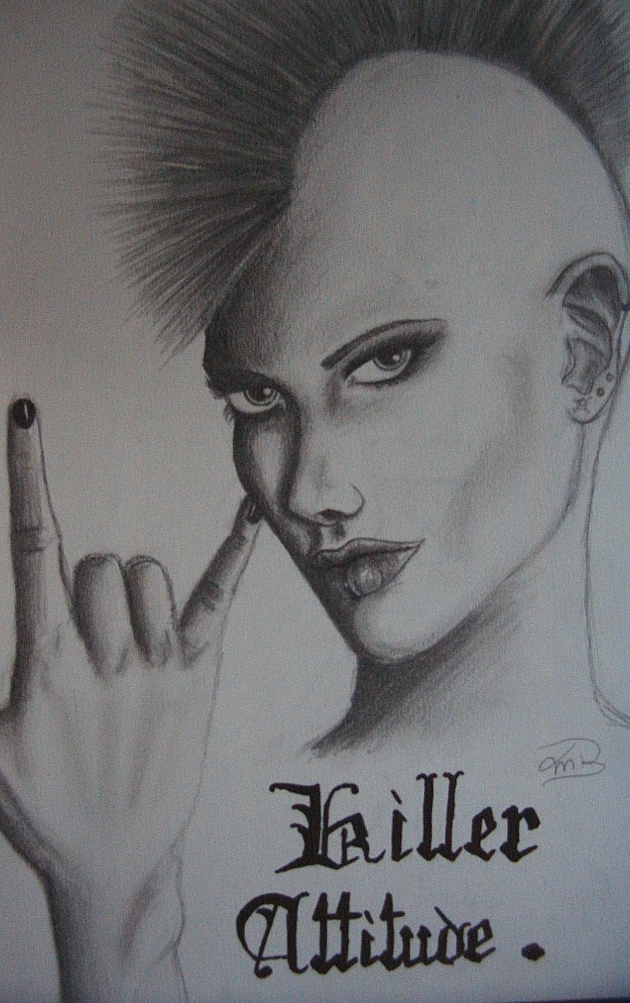 Wallpapers Art - Pencil Portraits Killer Attitude