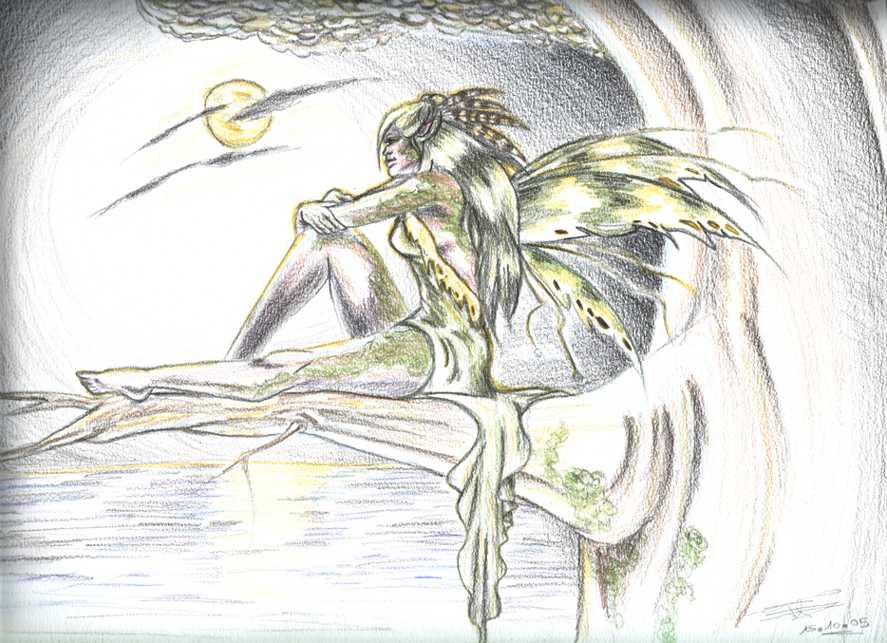 Fonds d'cran Art - Crayon Fantasy - Fes  Clair de lune