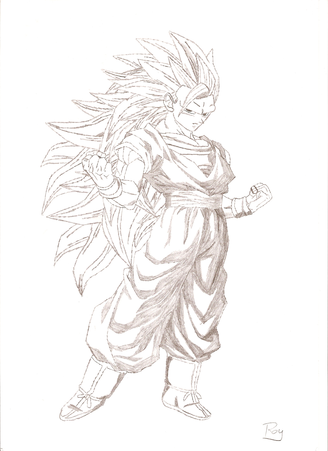 Fonds d'cran Art - Crayon Manga - Dragon Ball Z Son Goku SSJ3