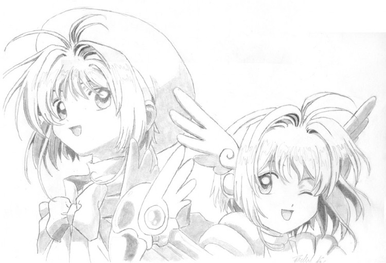 Fonds d'cran Art - Crayon Manga - Sakura sakura