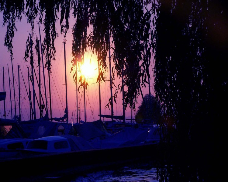 Fonds d'cran Bateaux Ports coucher de soleil