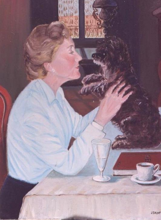 Fonds d'cran Art - Peinture Impressionniste odette et le chien