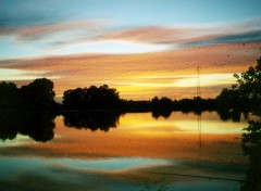 Fonds d'cran Nature coucher de soleil au bord dela sane