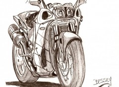 Fonds d'cran Art - Crayon moto modifi