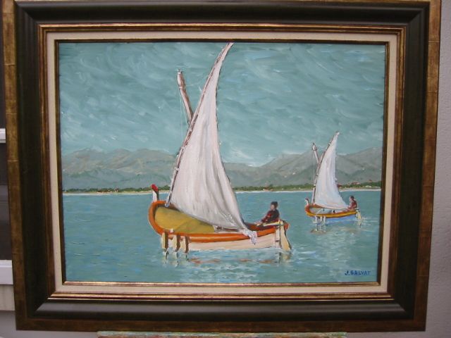 Wallpapers Art - Painting Impressionist l'tang de Salses    61 x 46