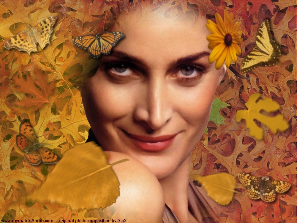 Fonds d'cran Clbrits Femme Carrie-Anne Moss Autumn Beauty