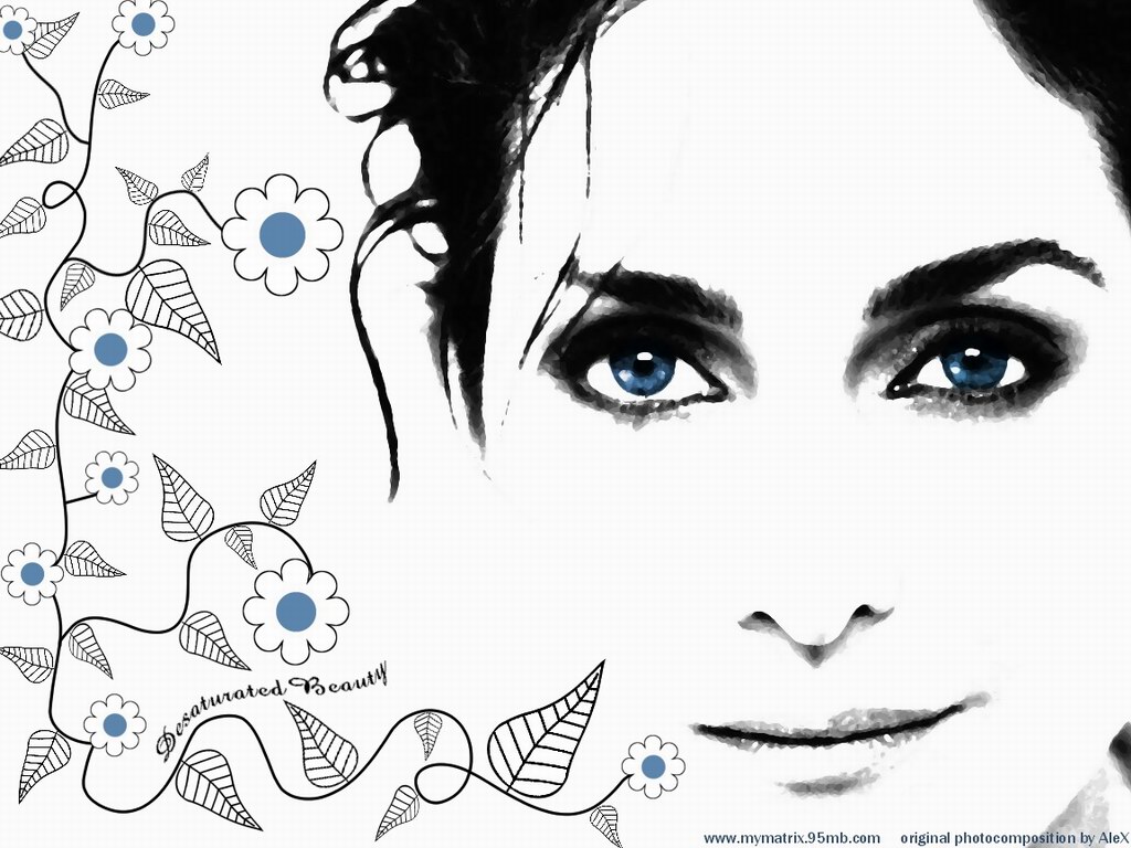 Wallpapers Celebrities Women Carrie-Anne Moss Desaturated Beauty