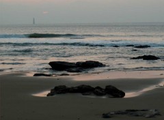 Fonds d'cran Nature phare des barges fin de journe