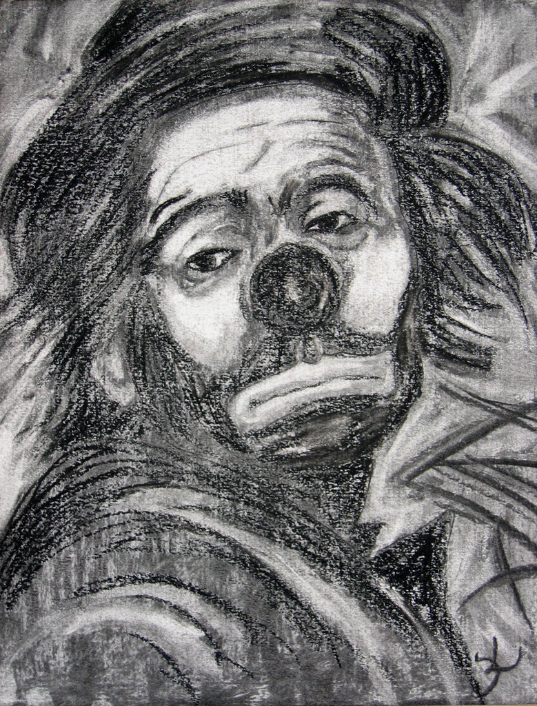 Wallpapers Art - Pencil Portraits Clown triste