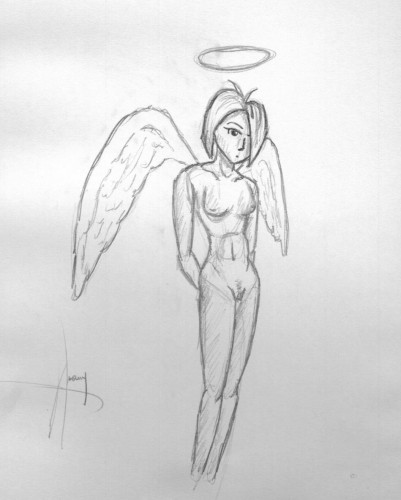 Fonds d'cran Art - Crayon Fantasy - Anges angel