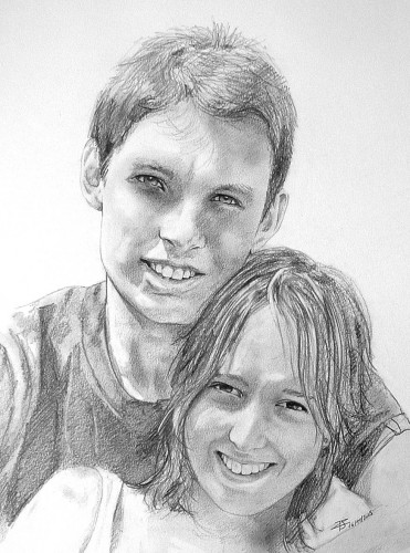 Wallpapers Art - Pencil Portraits celine et nico