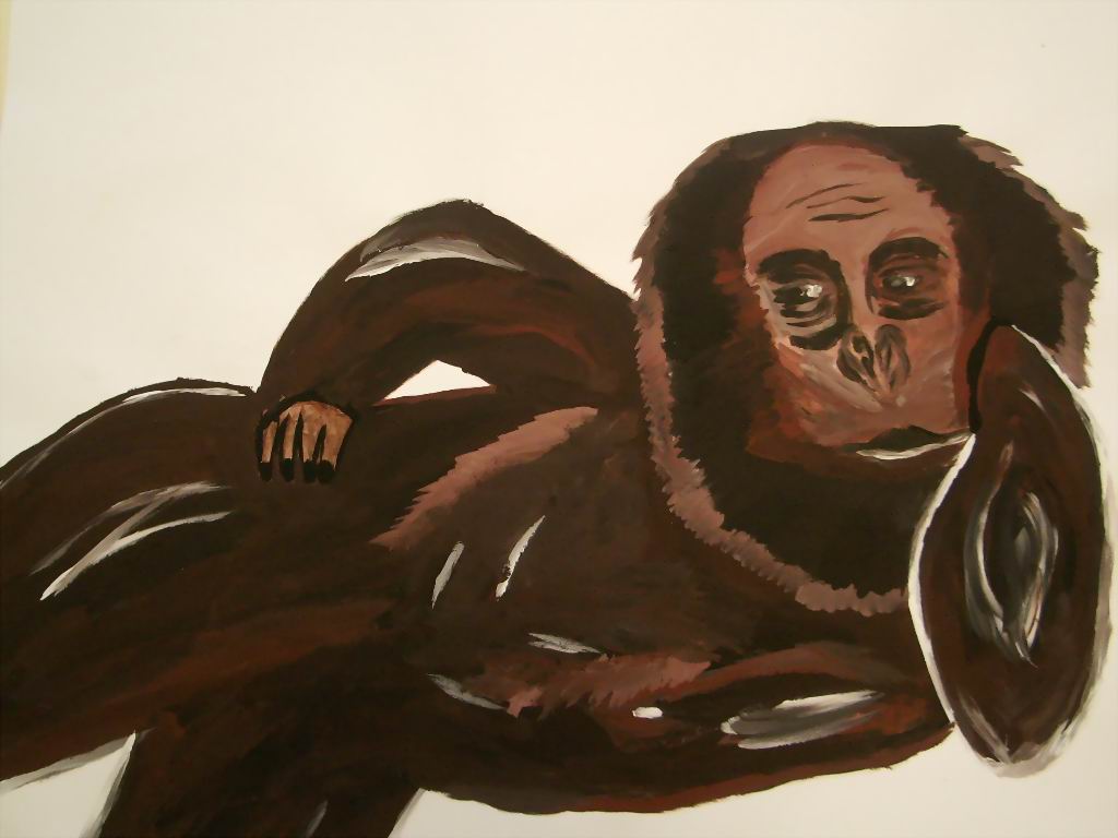 Fonds d'cran Art - Peinture Animaux nu de singe