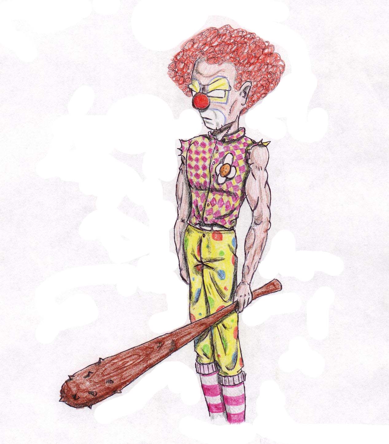 Wallpapers Art - Pencil Comics - Characters Bourrino le clown violento