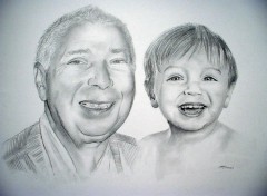 Fonds d'cran Art - Crayon papi et ptit fils