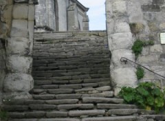 Fonds d'cran Voyages : Europe Auvers sur Oise - Escalier en grosses pierres