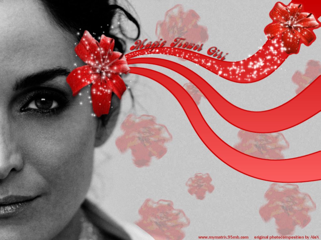 Wallpapers Celebrities Women Carrie-Anne Moss Magic Flower Girl