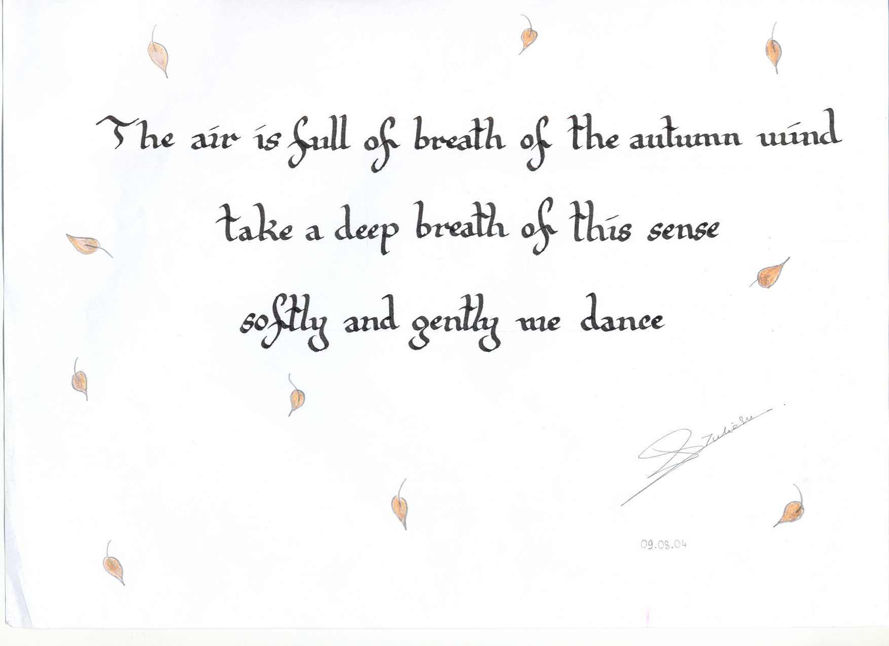 Wallpapers Art - Pencil Calligraphy Automn poem