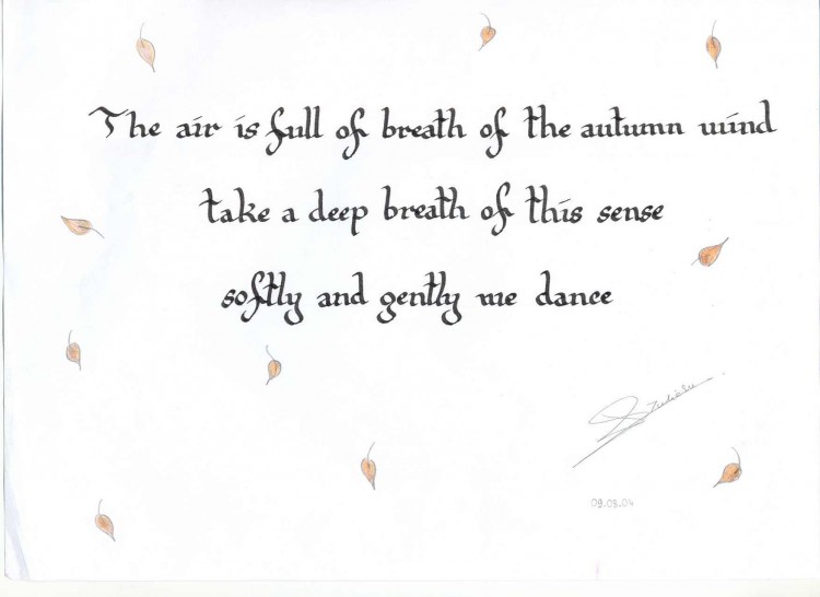 Wallpapers Art - Pencil Calligraphy Automn poem