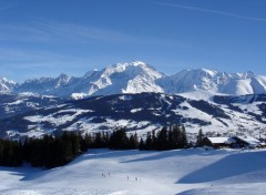 Fonds d'cran Nature Skier devant le Mont Blanc