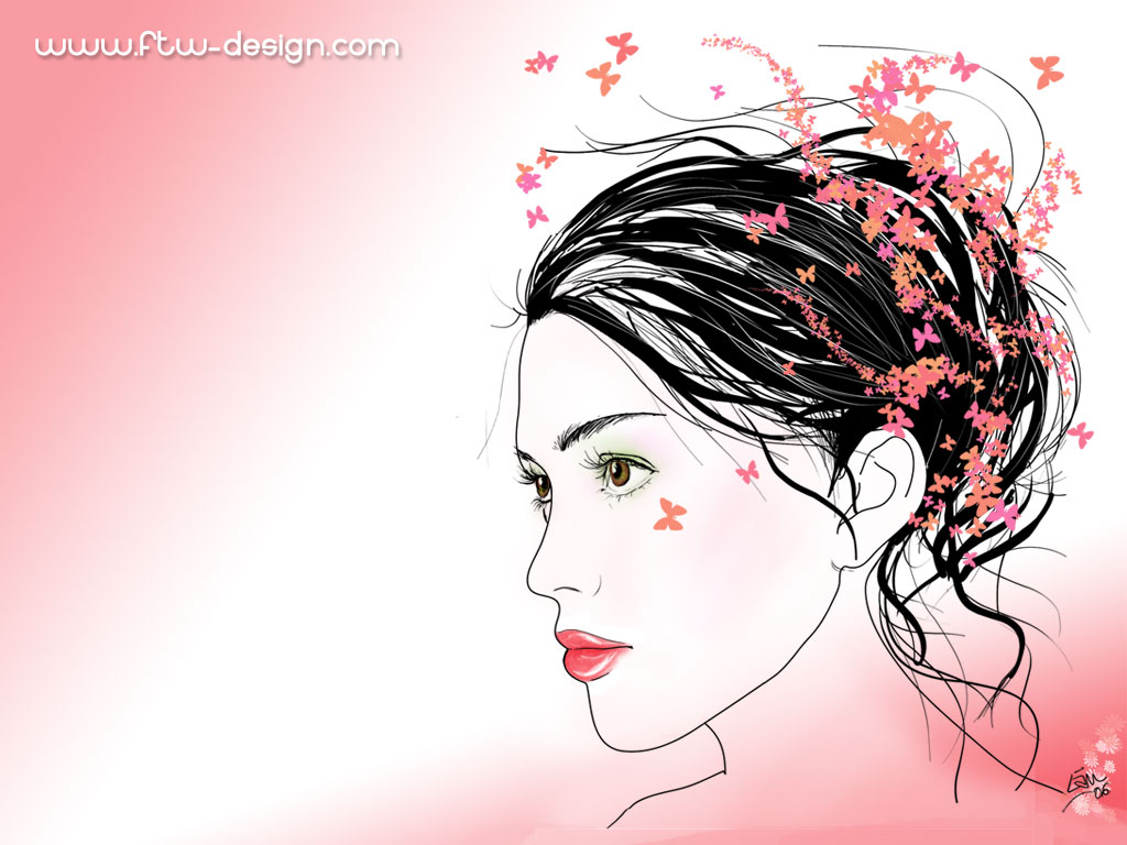 Wallpapers Digital Art Fashion Butterfly Girl