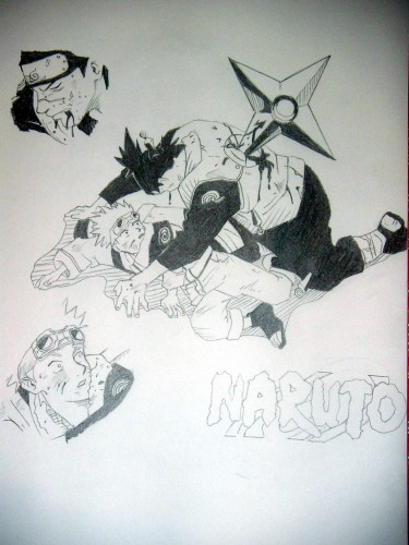 Fonds d'cran Art - Crayon Manga - Naruto Iruka et Naruto