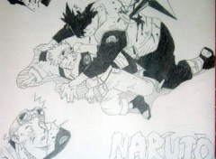 Fonds d'cran Art - Crayon Iruka et Naruto