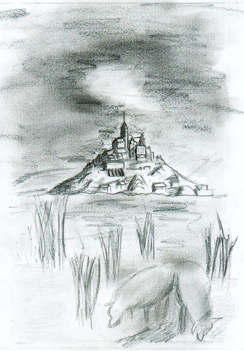 Fonds d'cran Art - Crayon Paysages Mont St Michel