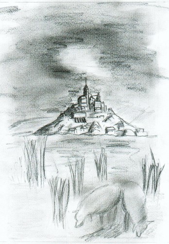 Wallpapers Art - Pencil Landscapes Mont St Michel