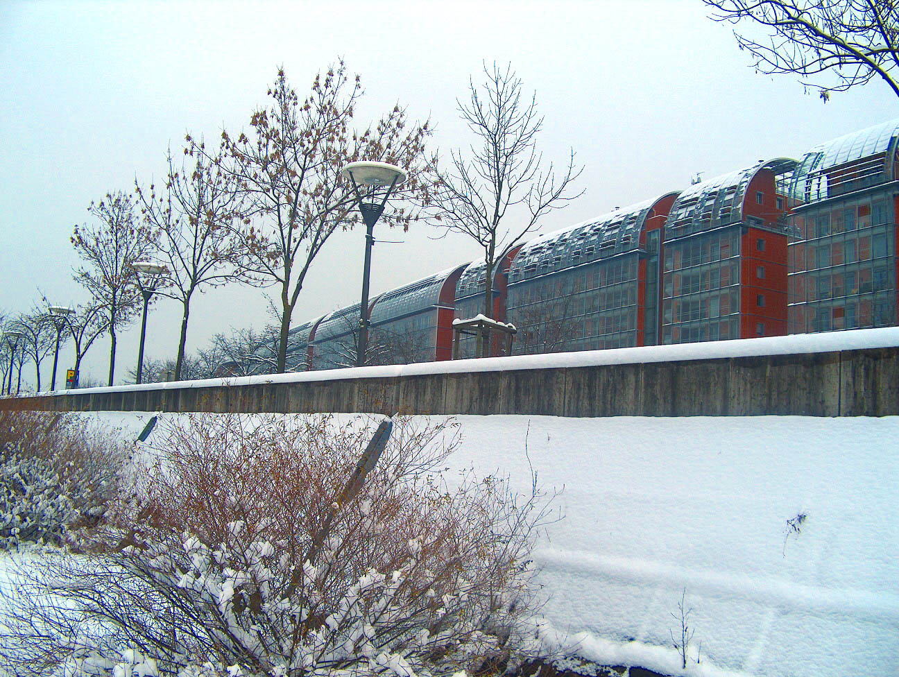 Fonds d'cran Voyages : Europe France > Rhne-Alpes La cit Internationnale de Lyon sous la neige