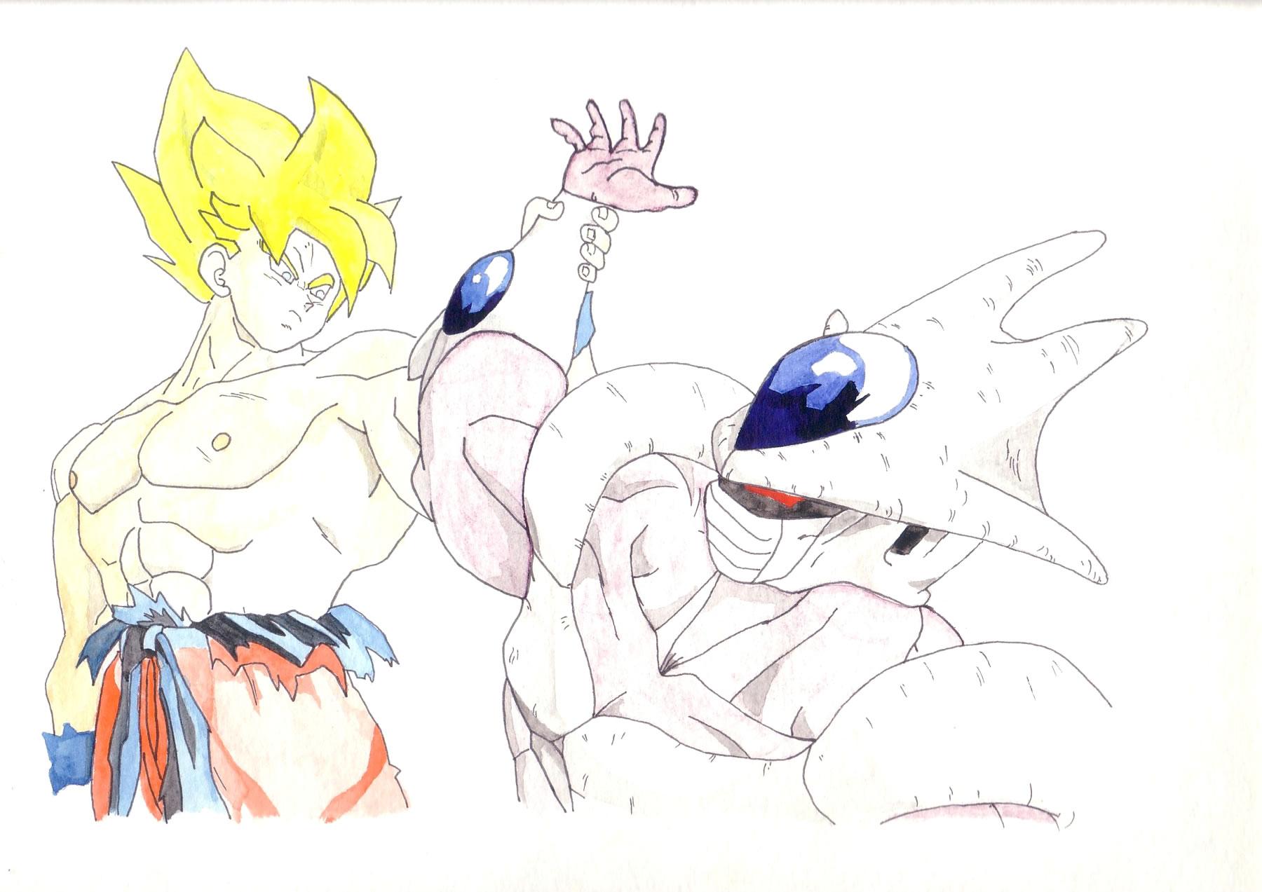 Fonds d'cran Art - Crayon Manga - Dragon Ball Z Goku VS Cooler