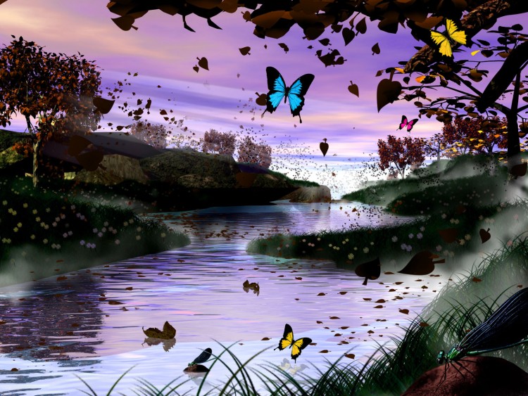 Wallpapers Digital Art Nature - Landscapes Cour d'eau