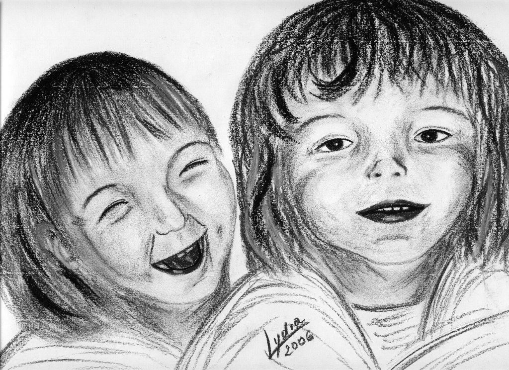 Fonds d'cran Art - Crayon Portraits Mes petits amours