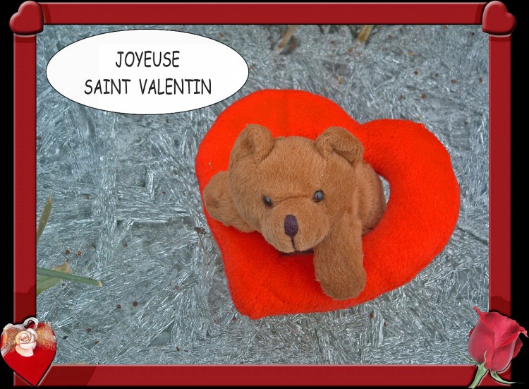 Fonds d'cran Objets Peluches Petit Ours vous souhaite une Joyeuse St Valentin !