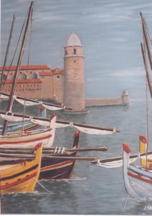 Fonds d'cran Art - Peinture Marine et port de pche collioure