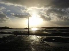 Fonds d'cran Nature Coucher de soleil sur l'Ile Grande