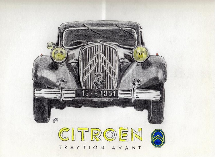 Fonds d'cran Art - Crayon Voitures et Motos Traction 51