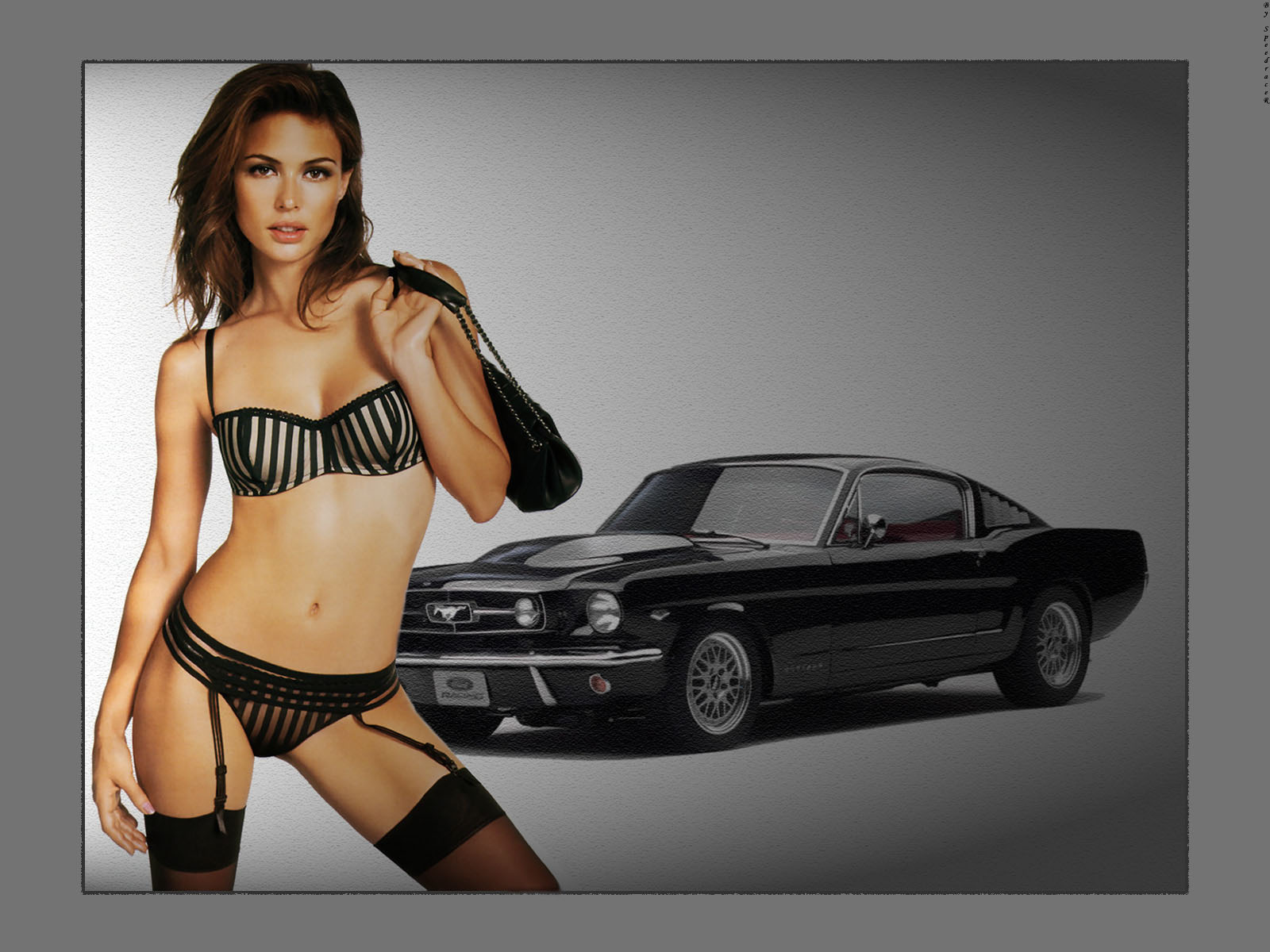 Wallpapers Cars Girls and cars Josie Maran & Mustang