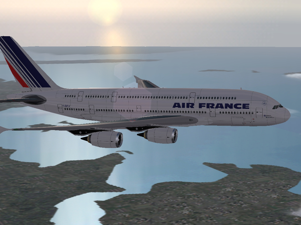 Fonds d'cran Avions Avions de ligne Airbus A380 2 (Flight Simulator 2004)