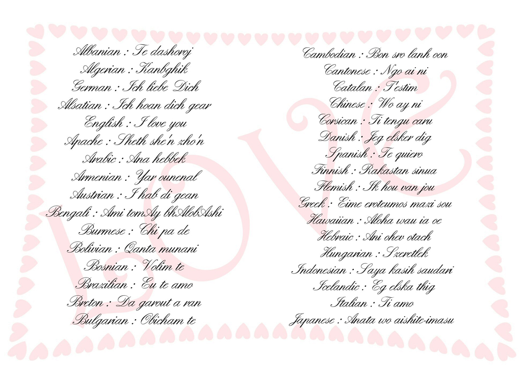 Wallpapers Digital Art Love - Friendship Je t'aime en toutes les langues