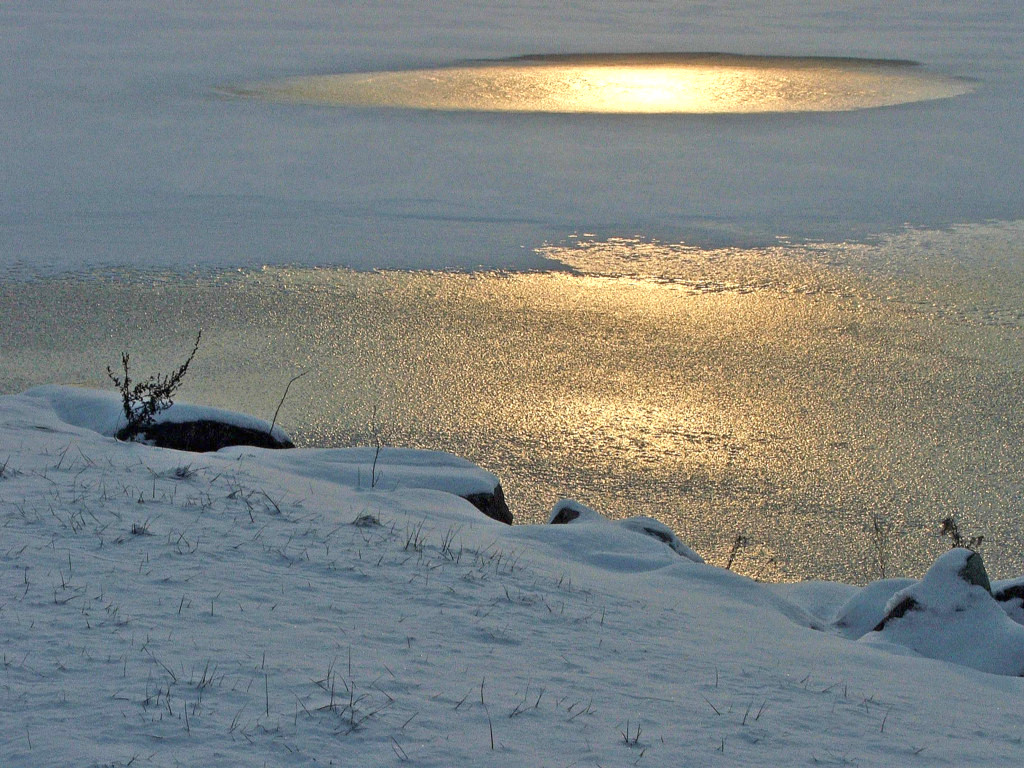 Fonds d'cran Nature Saisons - Hiver Soleil couchant