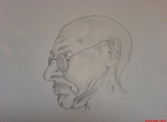 Wallpapers Art - Pencil ghandi