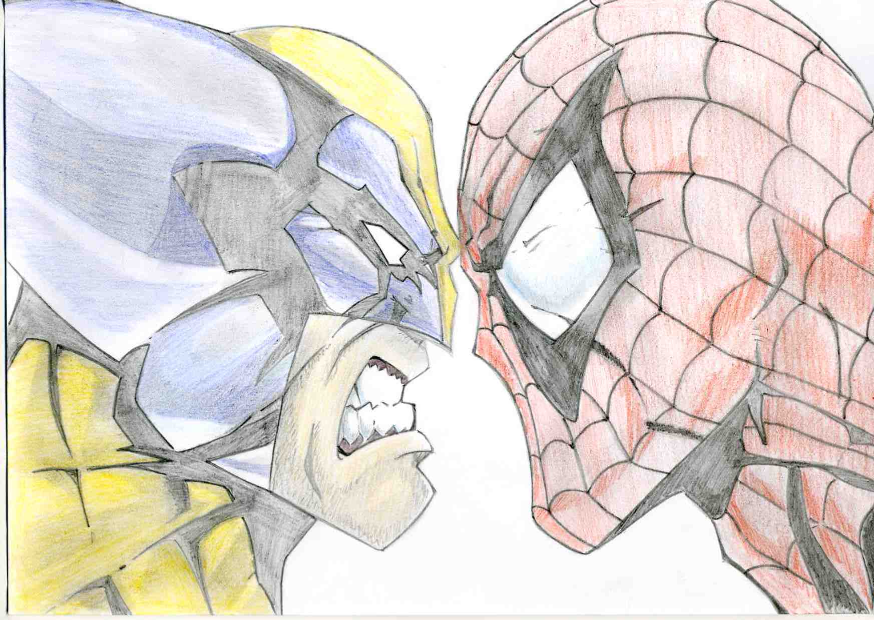 Wallpapers Art - Pencil Comics - Comics Wolverine VS Spiderman !!!