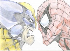 Wallpapers Art - Pencil Wolverine VS Spiderman !!!